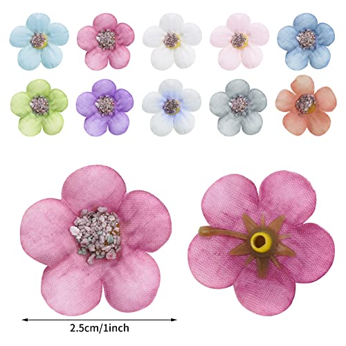Fumwase 100 Pieces Artificial Daisy Flower Heads Mini Faux Multicolor Silk Flower Heads for DIY Crafts Headdress Home Wedding Garland Decor Accessory