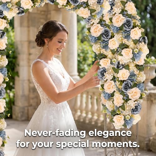 Pack of 10 Wedding Arch Decorations, 20.47 inch Artificial Flower Table Centerpieces Floral Arrangement for Wall Backdrop Party Bridal Shower Event Decor - Grey - color: Grey