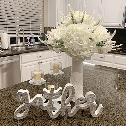 WEISPARK 100PCS Artificial Hydrangea Flowers, Fake Flowers Silk Hydrangea Full Flowers Heads with Stems for Wedding Home Party Shop Baby Shower Decor (Ivory) - color: Ivory