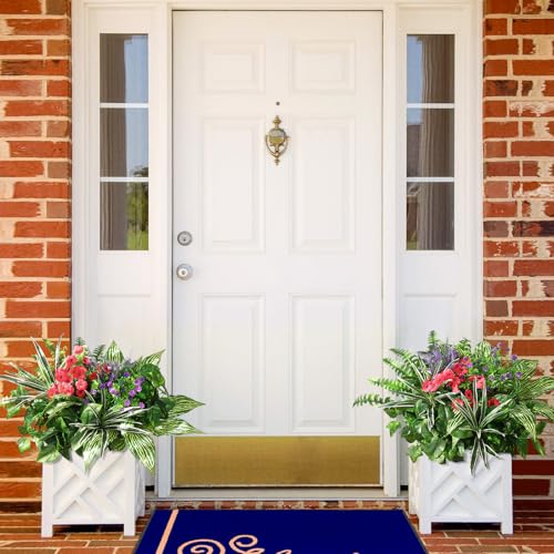 Pertivery Outdoor Faux Plants,12 Bouquets Artificial Plants UV Resistant Greenery&Flowers with Stems, for Patio Garden Front Porch Decor Fake Plants for Outside - color: Red and Green