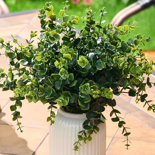 Eucalyptus Stems Artificial Eucalyptus Leaves Branches 12 Bundles Greenery Fake Plants for Home Office Flowers Bouquet Centerpiece Wedding Decoration, Christmas Decor, DIY Gift Box Embellishment - color: A Green Eucalyptus Leaves 12pcs