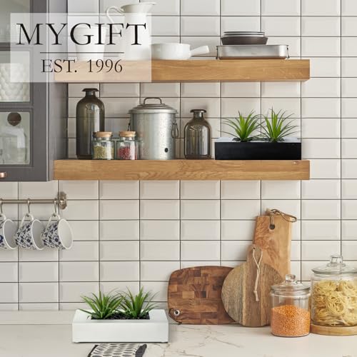 MyGift 10 Inch Fake Grass Artificial Plants in Rectangular Black Wood Planter - Faux Plants Indoor for Tabletop Centerpiece Décor - color: Black, size: 9.5 Inch