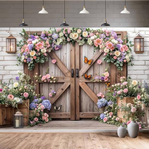 6X4ft Floral Wedding Photography Backdrop Vintage Wood Arch with White Pink Roses Bridal Newborn Birthday Party Decor Props for Studio Photo Shoots Anniversaries - color: Multi8, size: 6X4ft