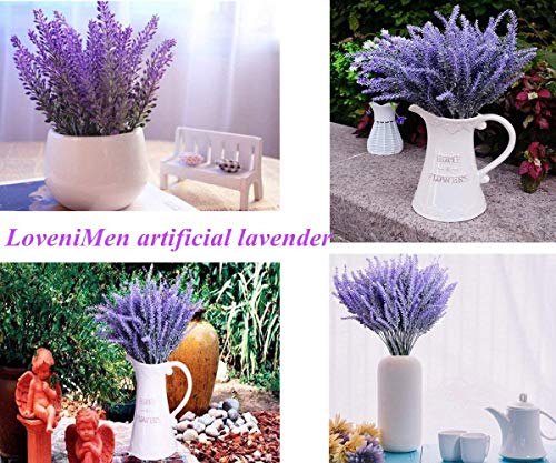 Artificial Lavender Flowers Bouquet in Purple, Fake Plants Christmas Decorations Ornaments for Home Decor Wedding Garden Office Patio Decoration Party Arrangement Outdoor Indoor - 8 pcs - color: Lavender / 8pcs