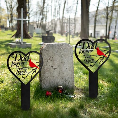 Grave Decorations for Cemetery, Cemetery Decorations for Dad Grave, Memorial Graves Markers - style: Heart Dad-A