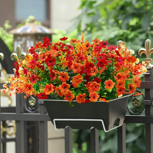 12 Pcs Outdoor Fall Decor, Fall Flowers Artificial for Decoration, Artificial Mums for Outdoors, Fake Mums Faux Mums for Outside Half Sphere, Plastic Flowers for Outdoors Home Porch - color: Yellow, size: 12Pcs