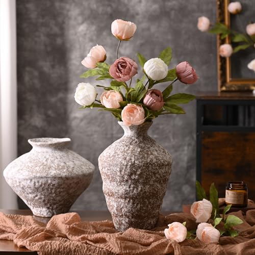Waipfaru 6 Pcs Faux Peonies Artificial Flowers for Vase, 27" Fake Silk Peonies Flowers for Wedding, Vase Filler Flowers for DIY Bouquets Centerpieces Bridal Shower Office Decor- Mixing - color: White Pink and Champagne, size: 6Pcs