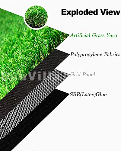SunVilla Grass 1'X29' Artificial Grass Realistic [Custom Size] Grass Height 1 3/8" Indoor/Outdoor' Artificial Grass/Turf Many Sizes 1FTX29FT (29 Square FT) - color: 1ft, size: 1FT X 29FT (29 Square FT)