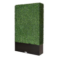 Artificial Boxwood Hedge Wall,Greenery Fake Faux Grass Backdrop Divider with Black Steel Planter Box,Outdoor Privacy Panels for Patio,Balcony,Restaurant,Garden,Party Décor 48" WX79 HX14 D - size: 48"WX79"HX14"D