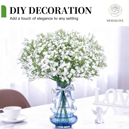 36 Pcs Babys Breath Artificial Flowers, White Artificial Flowers Bouquet, Faux Flower, Fake Gypsophila Bulk in Vase Floral Decor for Centerpieces Wedding Brides
