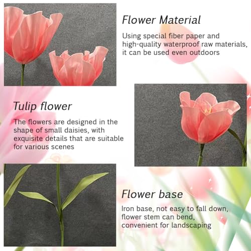 Set of 3 Giant Artificial Tulips Flowers for Decoration Wedding Reception Huge Artificial EVA Tulip Flower for Birthday Wedding Arrangements Banquet Background Decor Shop Window Display - color: Blue