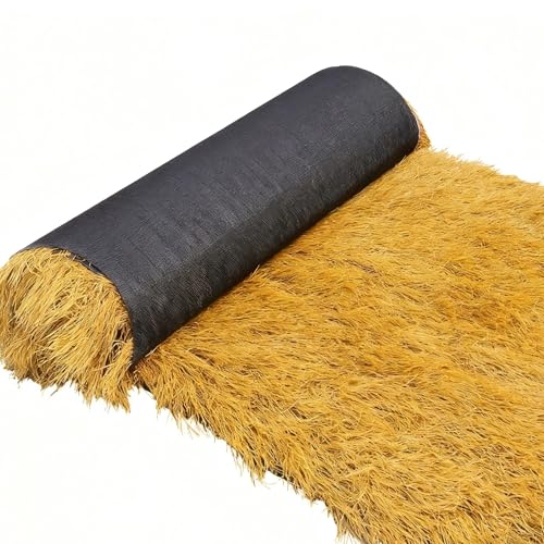 XLX TURF Artificial Thatch Grass for Tiki Bar Hawaiian Party Decorations - Fireproof Fake Hay Carpet for Country Cowboy Birthday Background - Duck Blind Grass Straw Roofing 35" x6.5' - size: 35" x 6.5'
