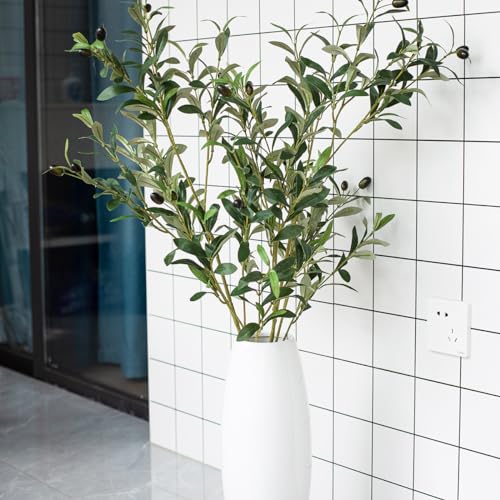 Heleze 39 Inch Artificial Olive Branch Greenery Stems Fake Plants with 222 Leaves for Vase Faux Olive Branches Home Decor Indoor 2PCS