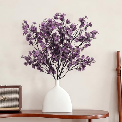 Yastouay 10 Pcs Fake Flowers Artificial Flowers, Real Touch Silk Flowers Faux Flowers for Decorations, Lavender Purple Babys Breath Artificial Flowers Bulk for Spring Summer Decor Floral Arrangement - color: Lavender Purple, size: 10 Pcs