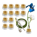 16pcs Flower Floral Frog Round Holder Includes 12pcs D23 Copper Pin Arranger+2pcs Kensan Copper Pin Arranger+1*Roll of 42.65ft Tape+1*Silver Corrector with Bell - size: 12PCS-D23+Tape+Straightener