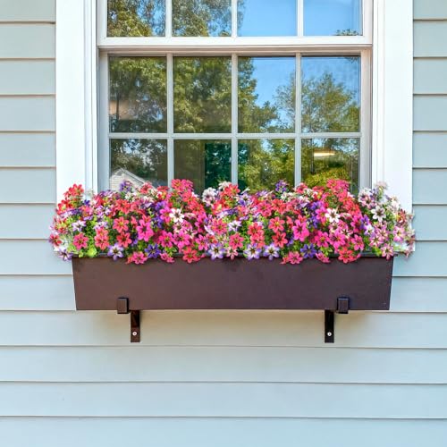 Artificial Flowers for Outdoor Fake Plants Spring Decoration, 12 Bundles Realistic Faux Flower Silk Daisy Plastic Bouquet UV Resistant for Outside Porch Patio Balcony Planter Yard Garden Home Decor - color: Multicolor Blend 1