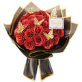 Red Glitter Roses Bouquet, 30 Pcs DIY Fake Flowers Bouquet, Everlasting Shiny Artificial Rose Bouquet for Valentine's Day, Anniversary, Engagement, Wedding - color: Red