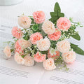 5 Forks 20 Artificial Flower Small Lilac Bouquet Fake Flowers,White Pink - color: White Pink