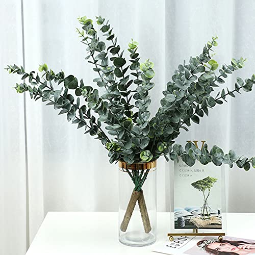 24 Pieces Artificial Eucalyptus Stem Faux Eucalyptus Decor Artificial Green Branches Leaves - for Wedding Floral Arrangements Home Decor