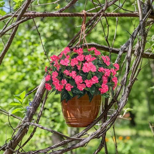 Fake Flowers Artificial Flowers for Outdoor，Artificial Impatiens Bouquet Flowers for Outdoors，Spring Flowers Artificial Impatiens Outdoor Silk Fake Flowers Indoor Decor 4PCS (Rose Red) - color: Rose Red-4