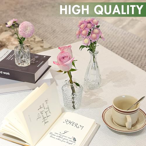 Aheroi 32 Pcs Bud Vase Set, Clear Vases for Centerpieces, Cute Glass Bud Vases Small Vases for Flowers, Mini Vase Flower Vase Set for Wedding Decorations, Room Office Table Decor