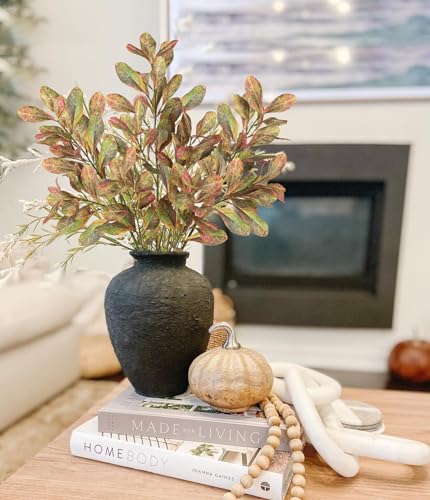 3PCS Artificial Greenery Stems 31.5 Inch Fall Faux Branches for Vase Fake Pittosporum Tobira Leaves Branches Long Stems Plants Leaf Bushes for DIY Floral Arrangement Bouquets Party Home Decor Yellow - color: Pittosporum Tobira - Yellow