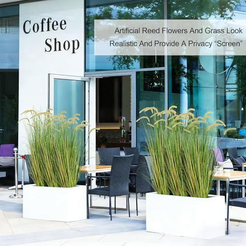 2-Pack 4ft/47in Artificial Horsetail Grass, Potted Faux Floor Plant for Modern Home Decor, Tall Grass Greenery for Indoor Outdoor House Garden Lobby Office Wedding - color: 2pac Green3