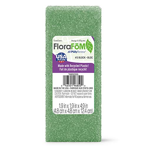 FloraCraft FloraFōM Block 1.9 Inch x 1.9 Inch x 4.9 Inch Green - size: 1.9" x 1.9" x 4.9"