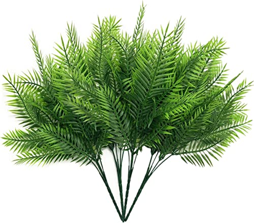 CATTREE Artificial Shrubs, Plastic Plants Bamboo Grass Fake Green Bushes Greenery Décor for Wedding Indoor Outdoor Home Garden Verandah Office Table Centerpieces Arrangements Decoration 4 Pcs - color: Bamboo Ferns - 4 Pcs