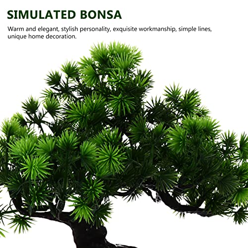 ABOOFAN Artificial Bonsai Welcoming Pine Tree Simulation Welcome Pine Chinese Fake Bonsai Tree Simulation Potted Plant DIY Decorative Bonsai for Home, Office, Shop