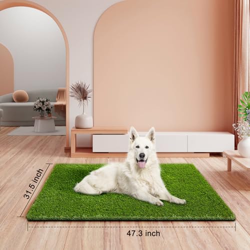 CooZero Artificial Grass, 47.3"x31.5" Professional Dog Grass Mat, Potty Training Rug and Replacement Turf Outdoor Rug Patio Lawn Decoration, Easy to Clean with Drainage Holes(47.3x31.5 inches) - size: 47.3 x31.5 inch