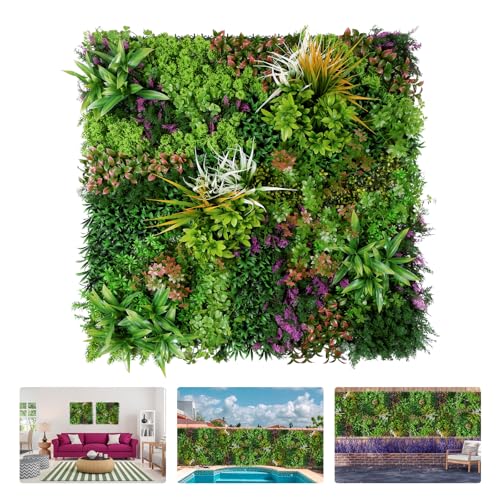 1PC 40"x 40" Artificial Grass for Wall, 3D Faux Boxwood Hedge Panels Green Wall Decor, Greenery Grass Wall Backdrop Panels for Indoor Outdoor Garden Backyard Ivy Privacy Fence Covering - color: D001