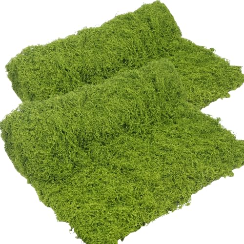FAICOIA 2 Pcs Fake Moss Rug 39" x 39" Mossy Table Runner Green Artificial Moss Mat for Crafts Decorating Faux Moss Grass for Plants Indoor Planters Fairy Garden DIY Centerpieces Wedding 100 x 100cm - color: Green, 2 Pcs-39 x 39 Inch/100x100cm