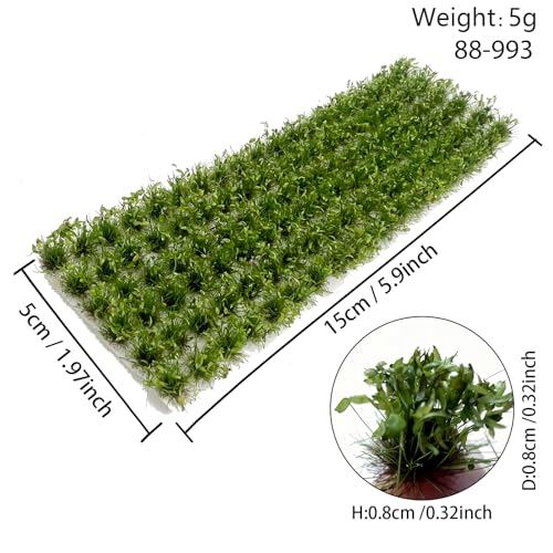 120 Pcs 8-Color Miniature Tea Garden Grass Tufts - Static Artificial Grass Plants for Diorama, Model Railway, Train Scene Decoration, Ages 14+ (0.8cm)(Summer Green) - color: Summer Green