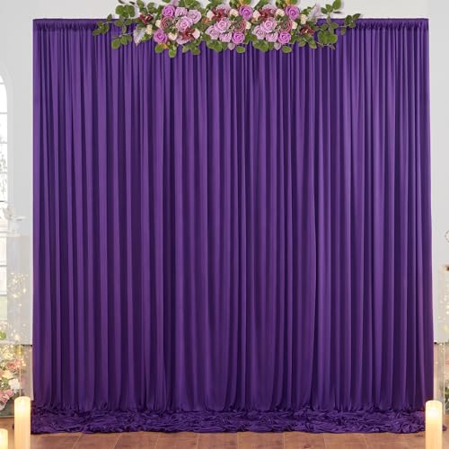 10x8 ft Wrinkle Free Purple Backdrop Curtains for Parties, Tihck Fabric Backdrop Drapes for Mermaid Birthday Wedding Photography Background Baby Shower Home Decor - color: Purple, size: 10ftx8ft