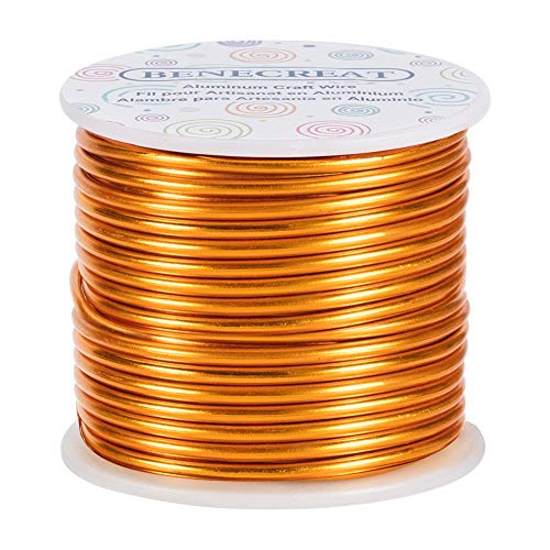 BENECREAT 9 Gauge 55FT Gold Jewelry Craft Wire Tarnish Resistant Bendable Aluminum Sculpting Metal Wire for Jewelry Craft Beading Work, 3mm - color: Gold, size: 9 Gauge