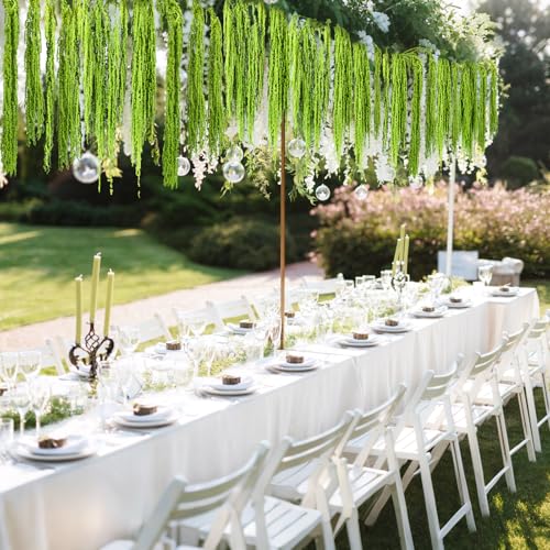 Suncalla 12 Pcs Green Spring Natural Dried Amaranthus Hanging Flowers Amaranthus Artificial Flowers for Wedding Arch Bouquet Floral Garland Wall Home Decoration (23 Inch) - color: Green