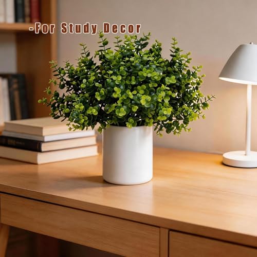 10 Bundles Fake Eucalyptus Branches, Artificial Greenery for Indoor Outdoor Decor - Realistic Faux Plants Stems for Vase, Wedding, Porch Planter and Table Centerpiece Arrangements Decoration - color: Green-10