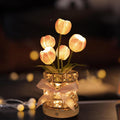 Tulip Flower Planet Lamp with Remote Control, Rechargeable Cordless Touch Dimming Artificial Flower Desk Lamp, LED Night Light Romantic Gifts for Girl Women Grandmother (Touch Control) - style: Touch control