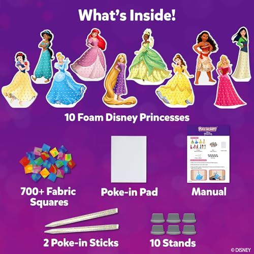 Skillmatics Poke-in Art - Disney Princesses, Mess-Free Fun for Kids, Screen-Free Entertainment, DIY Wood Craft Kits, Creative Activity, Gifts for Girls Ages 4, 5, 6, 7, 8, 9 - style: 3. Disney Princess