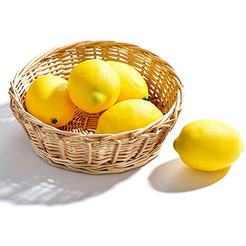 Faux Yellow Lemons Artificial Fruits Fake Lemon Lifelike Simulation for Lemonade Party Kitchen Table Decorations Garland Photography Props, 10 Pack - color: Yellow, size: 10 Pack