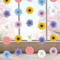 4PCS Flower Ceiling Decorations, Hanging Flowers Garland Spring Daisy Baby Shower Decorations for Girl Birthday Paper Floral Garland for Garden Fairy Tea Party Office Classroom Summer Decorations