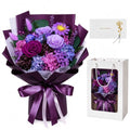Preserved Purple Rose Bouquet, 100% Real Flowers for Women Mother Wife, Long-Lasting Eternal Roses with Gift Box, Forever Flowers for Anniversary Birthday Mother's Day, Lasts 3-5 Years - color: Deep Purple