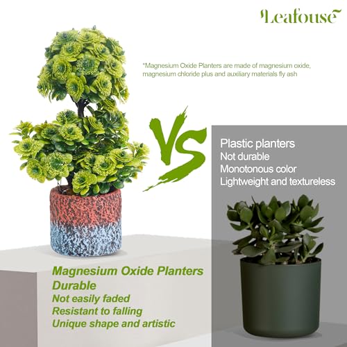 10 Inch Small Fake Potted Plant Artificial Bonsai Tree Faux Mini Plants Small Tabletop Greenery Table Decor Office Desk Tabletop Bathroom Shelf Bedroom Living Room Decoration, 3 POTS