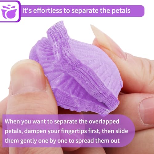 3300 PCS Artificial Fake Rose Petals,Flower Petals,Romantic Nightfor Her/Him Set,Wedding, Engagement, Party, in Bulk Flower Decorations（Purple） - color: Purple, size: 3300Pcs