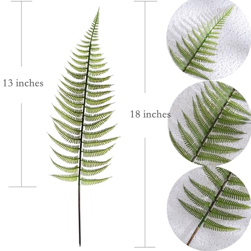 Artificial Fern Leaves Stems, Fake Ferns Leaf Plants Plastic Foliage Shrubs Bushes Plant Faux Greenery Stem for Home Garden Outdoor Indoor Wedding Bouquets DIY Décor Flowers Wreath Decoration 10 Pack - color: Fern Leaves - 10 Pcs