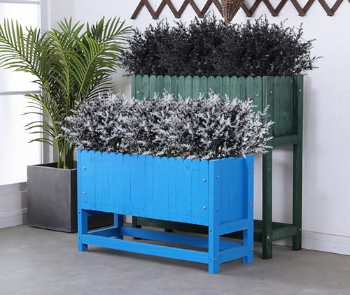 RECUTMS Artificial Plants Outdoor Artificial Spring Flowers UV Flowers Outdoor Artificial Greenery for Flower Arrangements Indoor Outside Hanging Plants Garden Porch Window Home Farmhouse Décor(B+W) - color: Black+white, size: 36 Bundles