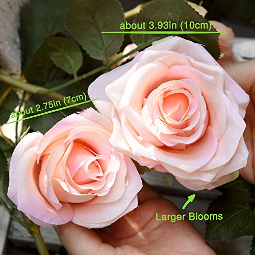 FiveSeasonStuff Dreamy Pink Artificial Silk Roses Flower Garland, Bendable Hanging Vines (2pcs, 11ft) - color: Dreamy Pink