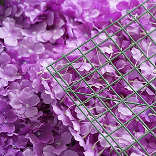Tableclothsfactory 4 PCS Purple Silk Hydrangea Flower Mat Wall Wedding Event Decor for DIY Centerpiece Arrangement Party Decorations - color: Purple