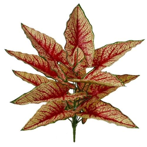 Aglaonema Plant with Variegated Green and Red Leaves, Fake Tree Leaf Simulation Flower Bonsai for Party Decoration Artificial Plants Floor Home Room Decor Ornament (Red No Flowerpot, 60cm) - color: Red No Flowerpot, size: 60cm